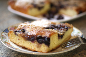 Blueberry brioche coffeecake