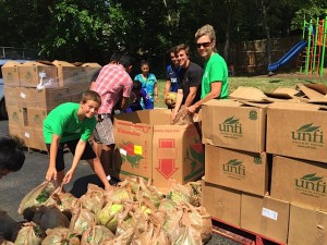 delivering food boxes