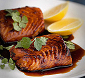 salmon with glaze