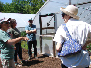 Debbie talks to tourists