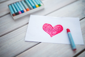heart and crayon