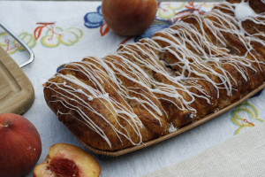 Peach coffeecake