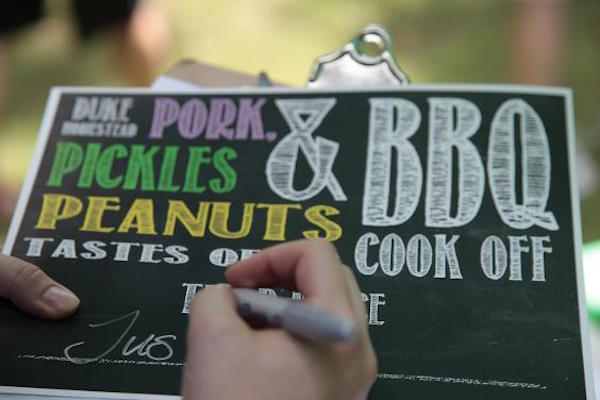 hand writing on chalkboard