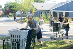 pushing carts to Table