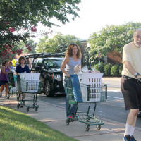 pushing carts to Table