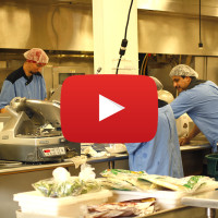 kitchen scene with video icon