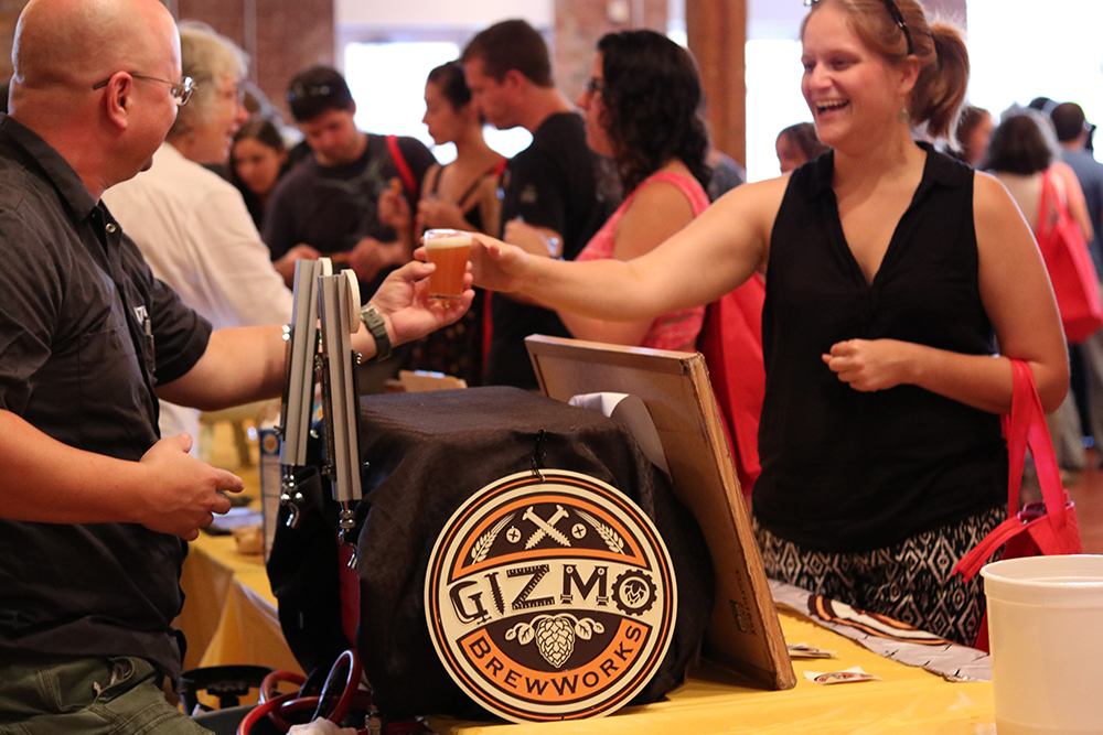 people sampling food