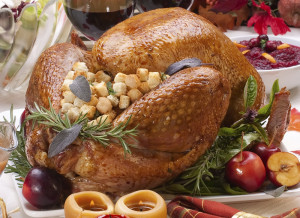 turkey on dinner table