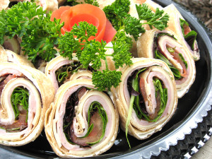 Pinwheel finger sandwiches