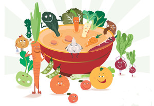 vegetables and soup