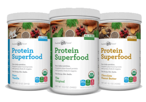 canisters of superfood powder