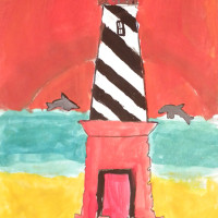 painting of lighthouse