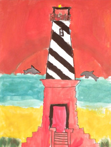 painting of lighthouse