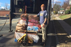 Alex delivers produce