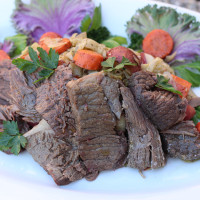 corned beef brisket on plate