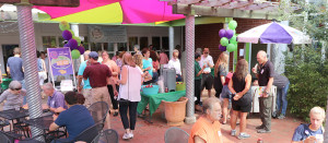 guests on our patio at the co-op fair