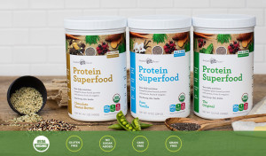 Canisters of Amazing Grass Protein Superfood