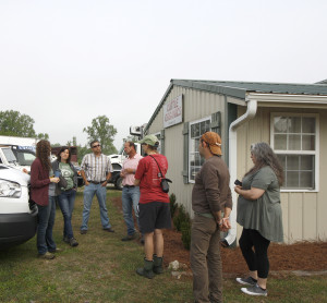 group meets at shed  at Cottle Organics