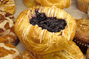 blueberry danish in pastry case