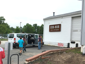 people getting into van
