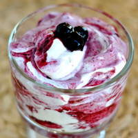 yogurt with berries mixed in
