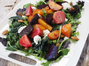 roasted beets in a salad