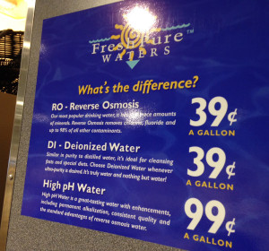 closeup of the water dispenser in our store