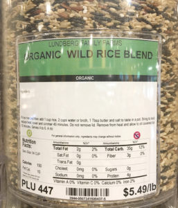 wild rice in a bulk bin