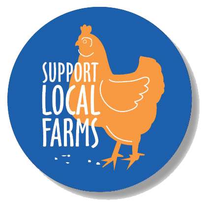 farm tour button with chicken on it