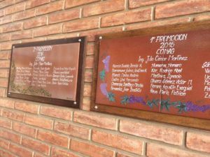 placard on the school wall