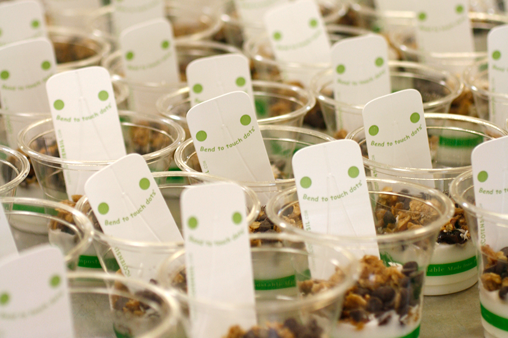 Samples of coconut yogurt cups