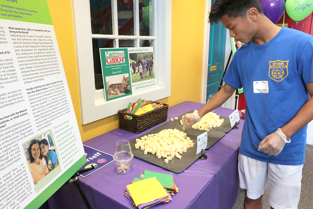 Cheese samples on trays