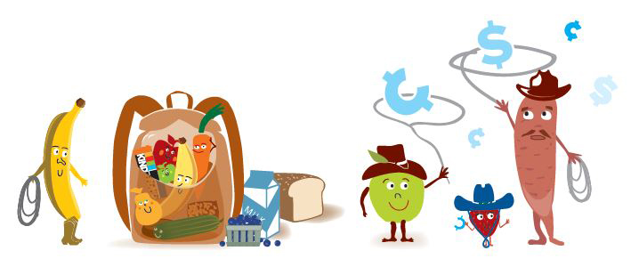 fruit and vegetable cartoon characters