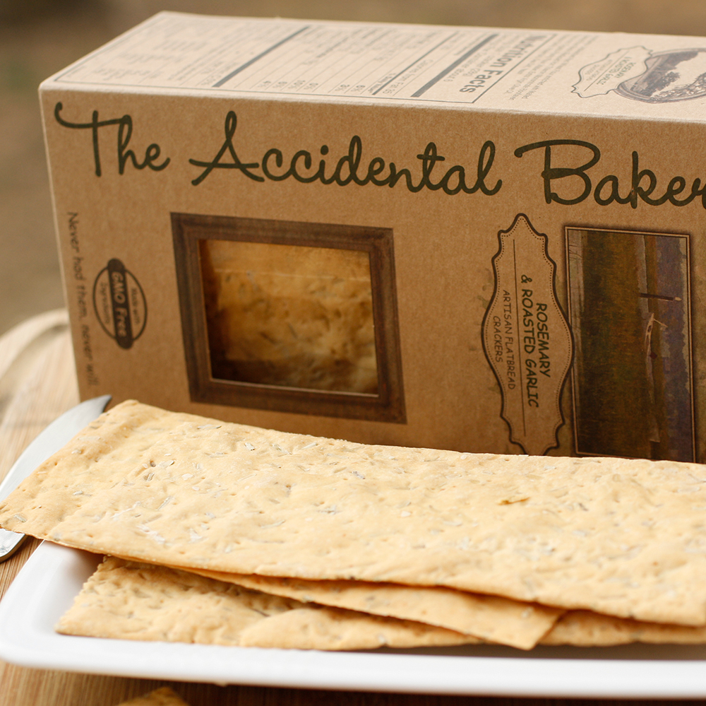 long crackers on plate and box
