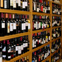 shelves with bottles of wine