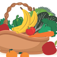 cartoon basket of produce