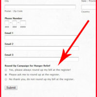 an excerpt from the online form to update preferences