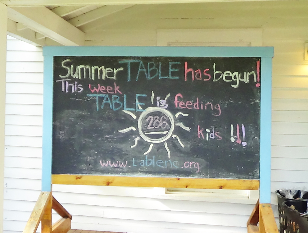 chalkboard at TABLE "Summer TABLE has begun"
