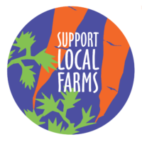 farm tour button with carrots