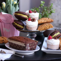 display of pastries on table