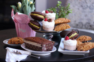 display of pastries on table