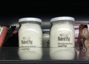 two jars of white lard in our store