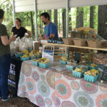 the table with mushrooms for sale