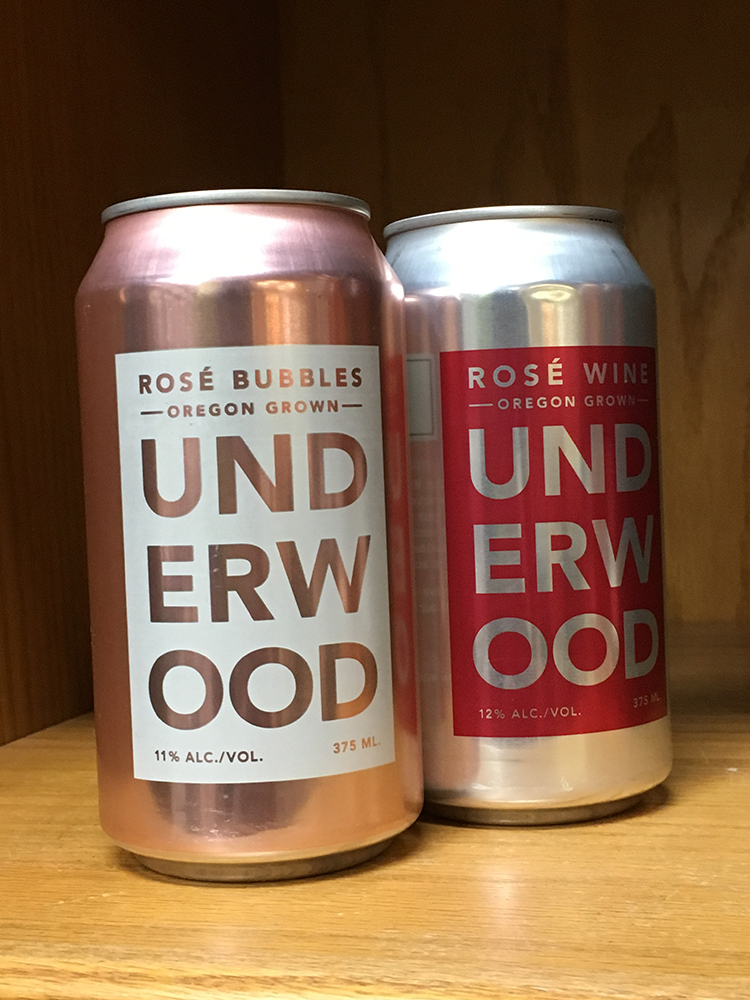 cans of Underwood rose wine