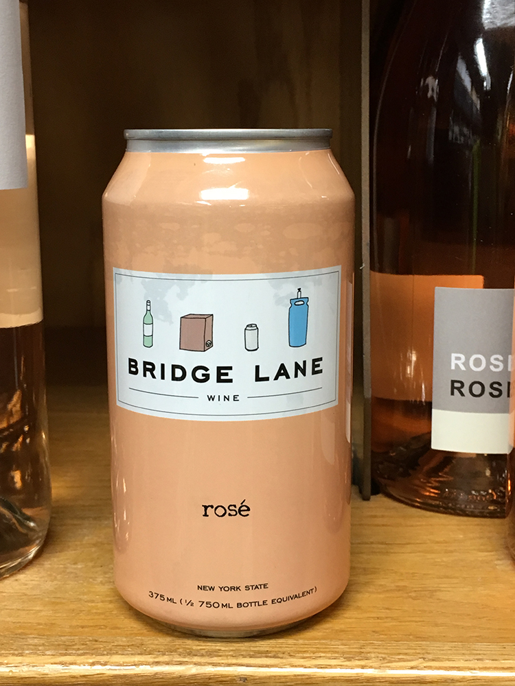 can of Bridge Lane rose wine