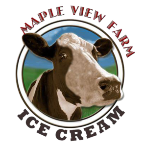 logo of Maple View Farm with cow