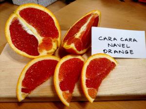 wedges of cara cara navel orange