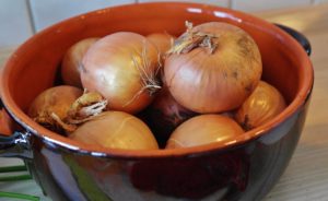 large onions in bowl