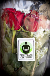 roses with fair trade label