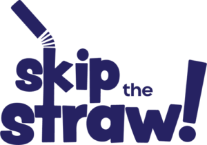 text that reads "skip the Straw" with a bending straw image